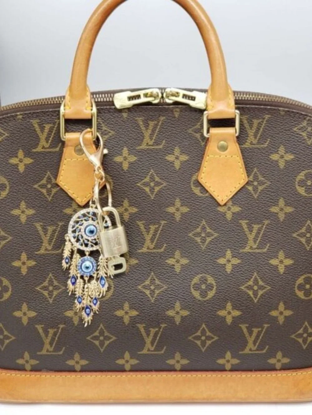 Authentic LV Gold Padlock & Key Set ✨ Luxury Bag Charm w/ Unbranded Keychain
